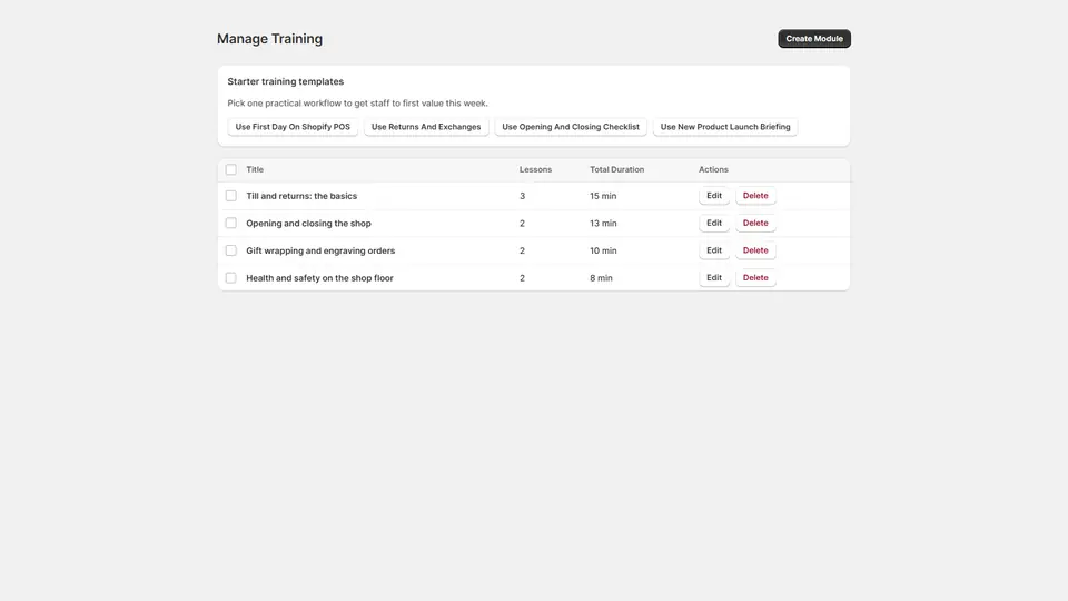Staff Hub: Training modules for new starters